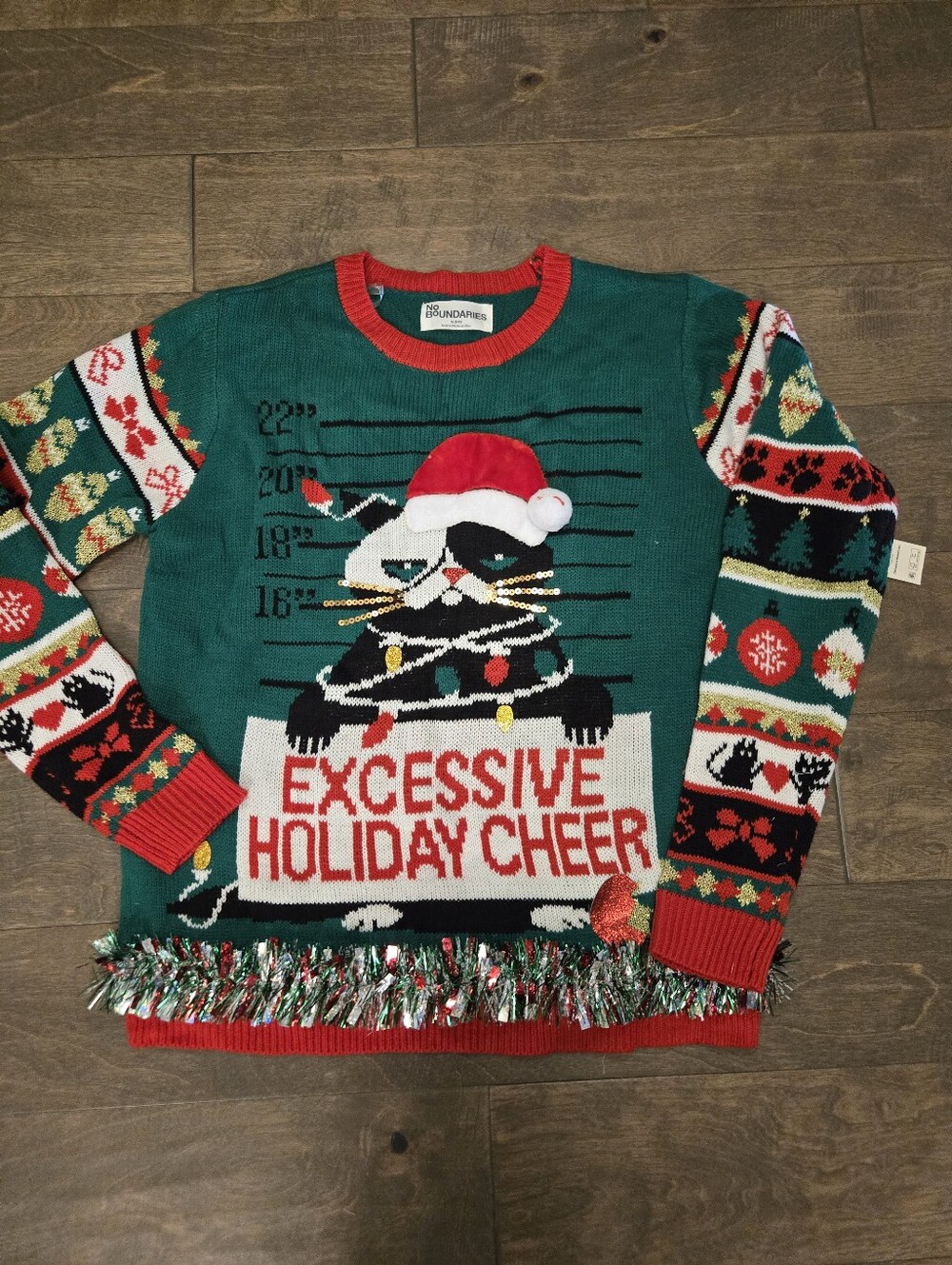 NWT Size 8-10 Ugly Cat Christmss Sweater, Festive Sweater, Holiday, Party,